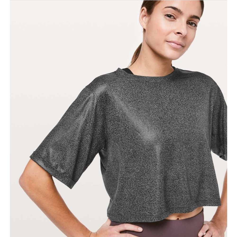 Lululemon To The Beat Tee X SoulCycle LHBB Size 10 Heathered Black